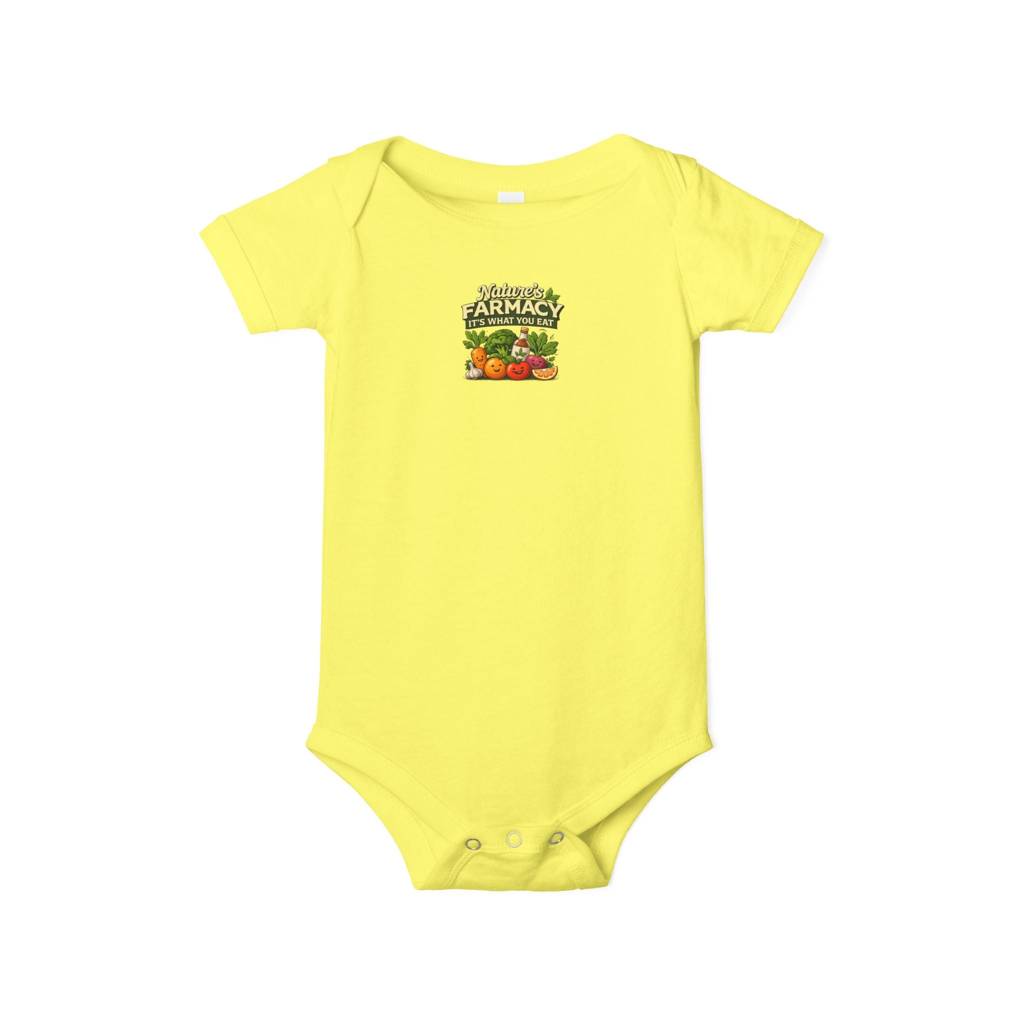 Baby Onesie - ‘Farmacy’ Vintage Farmer Market Veggies Graphic Infant Bodysuit