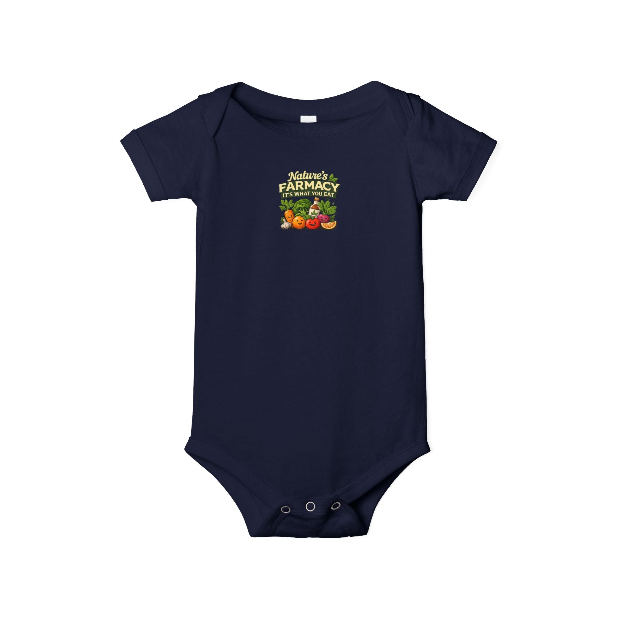 Baby Onesie - ‘Farmacy’ Vintage Farmer Market Veggies Graphic Infant Bodysuit