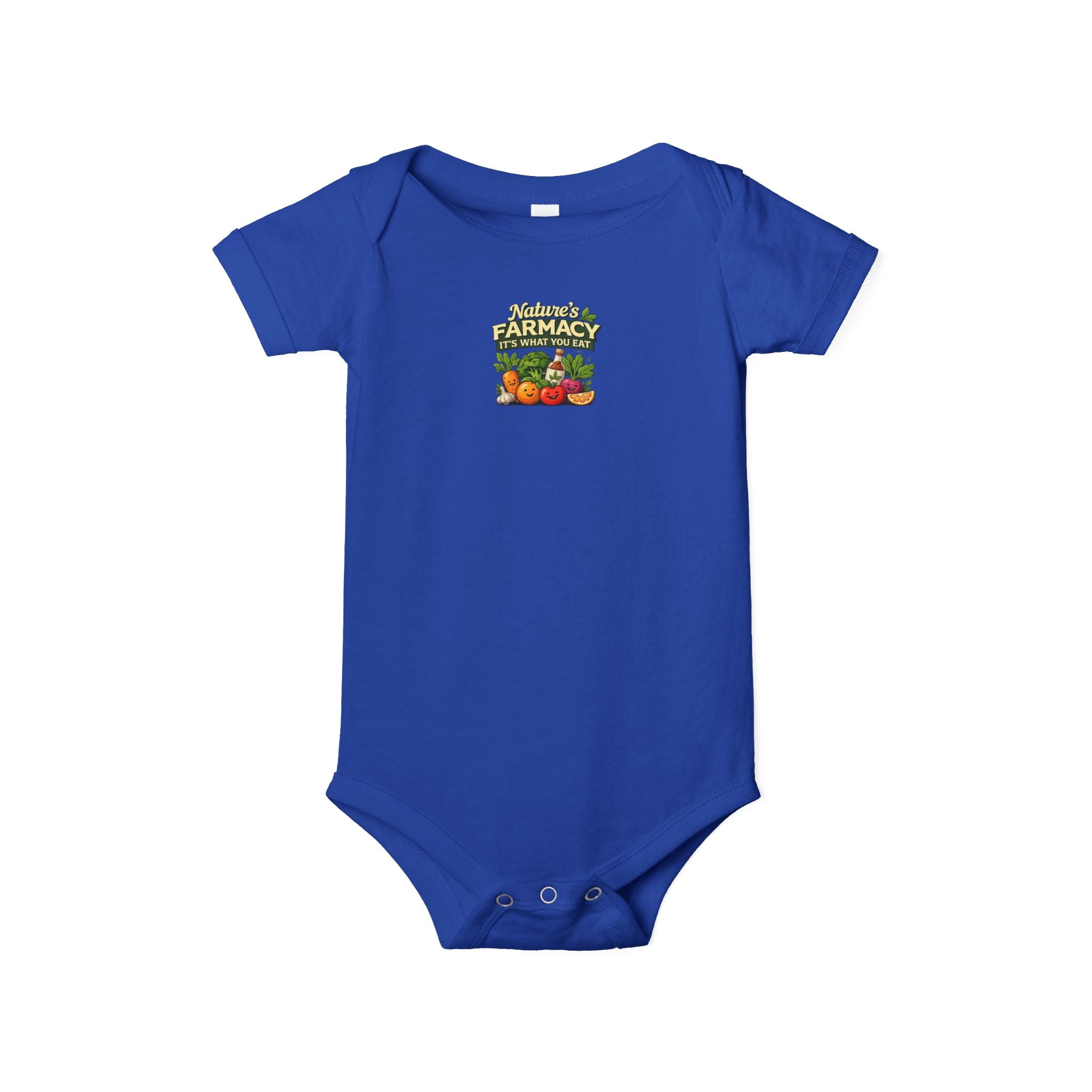 Baby Onesie - ‘Farmacy’ Vintage Farmer Market Veggies Graphic Infant Bodysuit