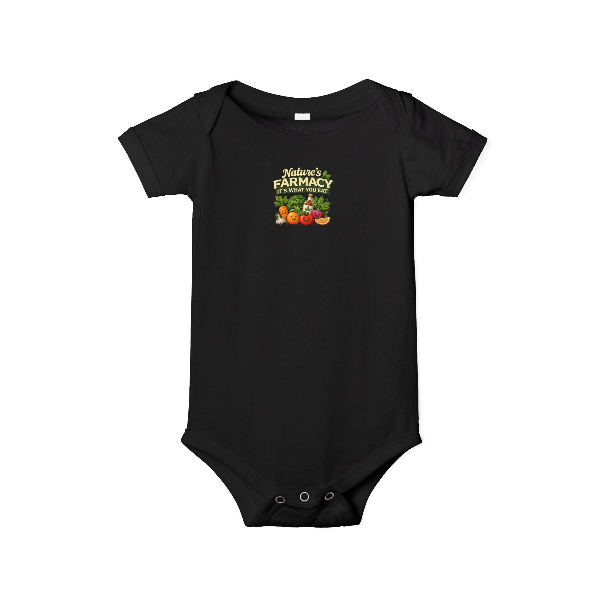 Baby Onesie - ‘Farmacy’ Vintage Farmer Market Veggies Graphic Infant Bodysuit