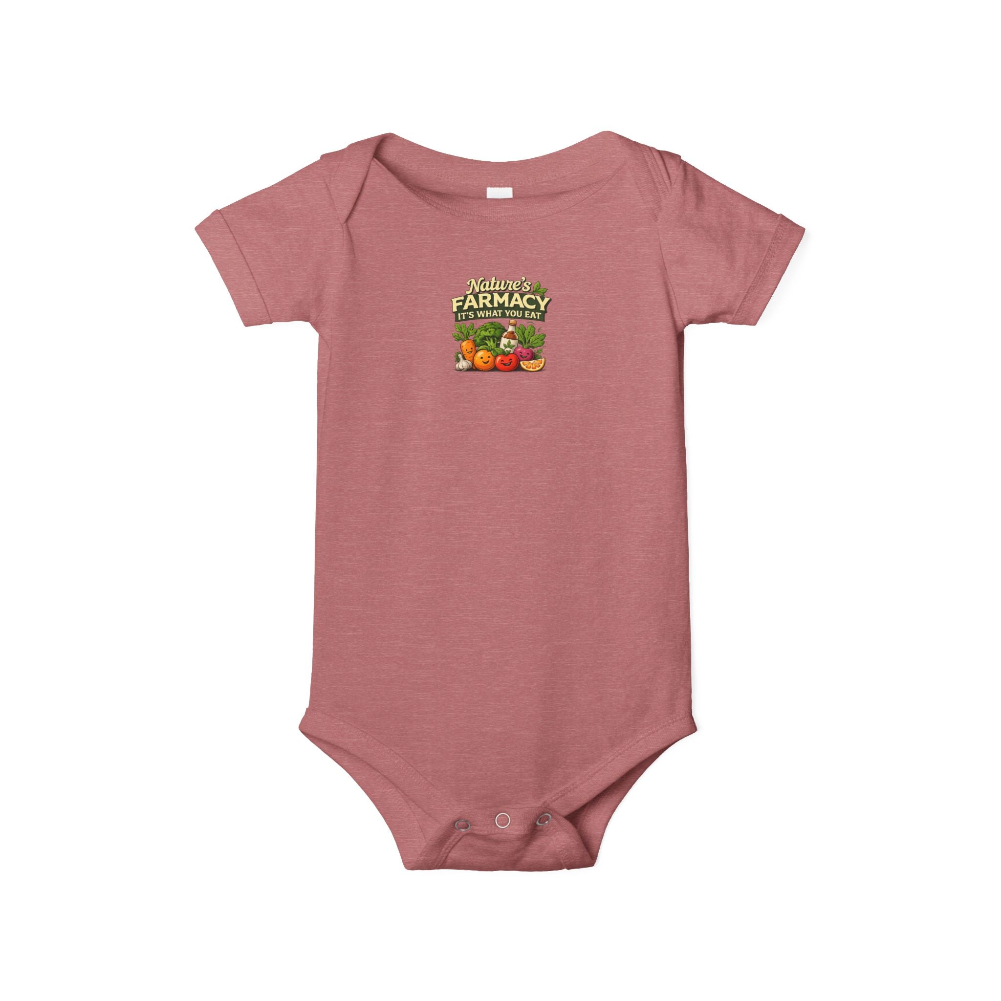 Baby Onesie - ‘Farmacy’ Vintage Farmer Market Veggies Graphic Infant Bodysuit