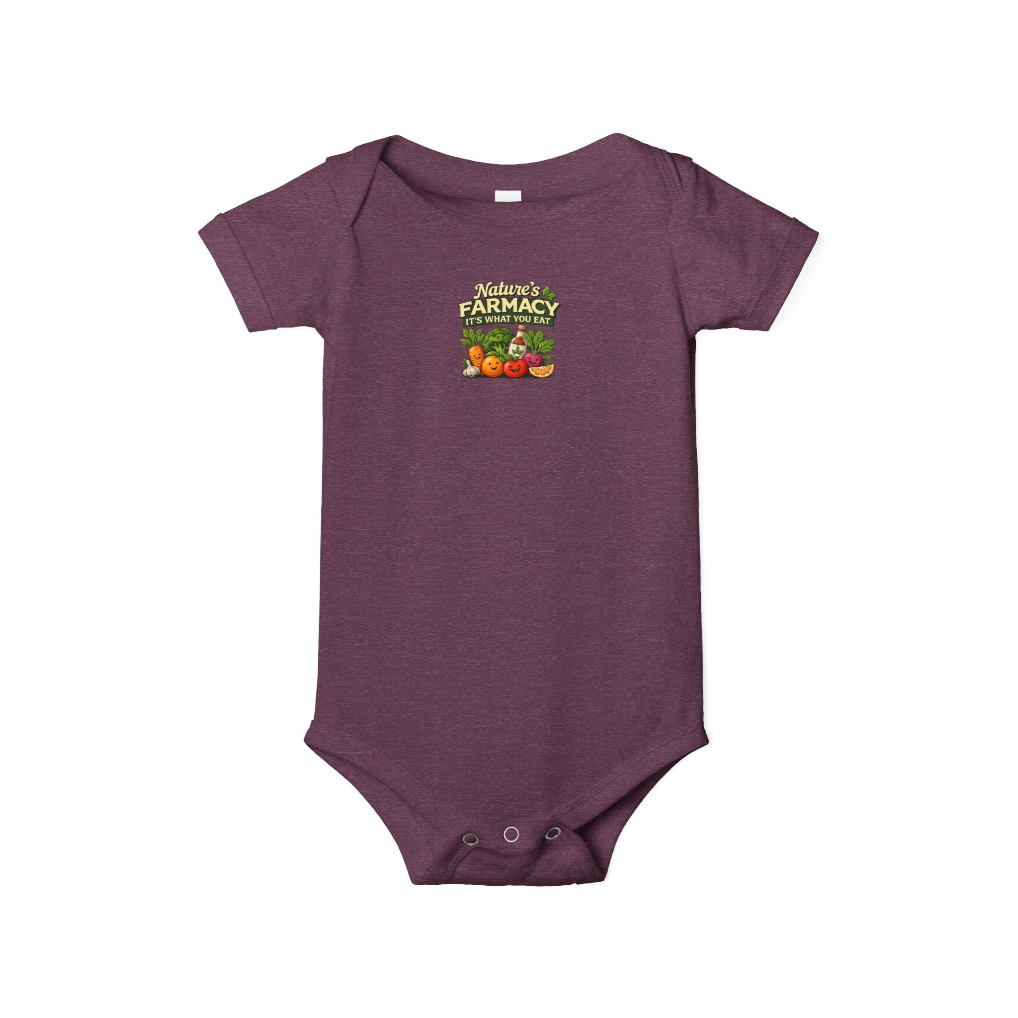Baby Onesie - ‘Farmacy’ Vintage Farmer Market Veggies Graphic Infant Bodysuit