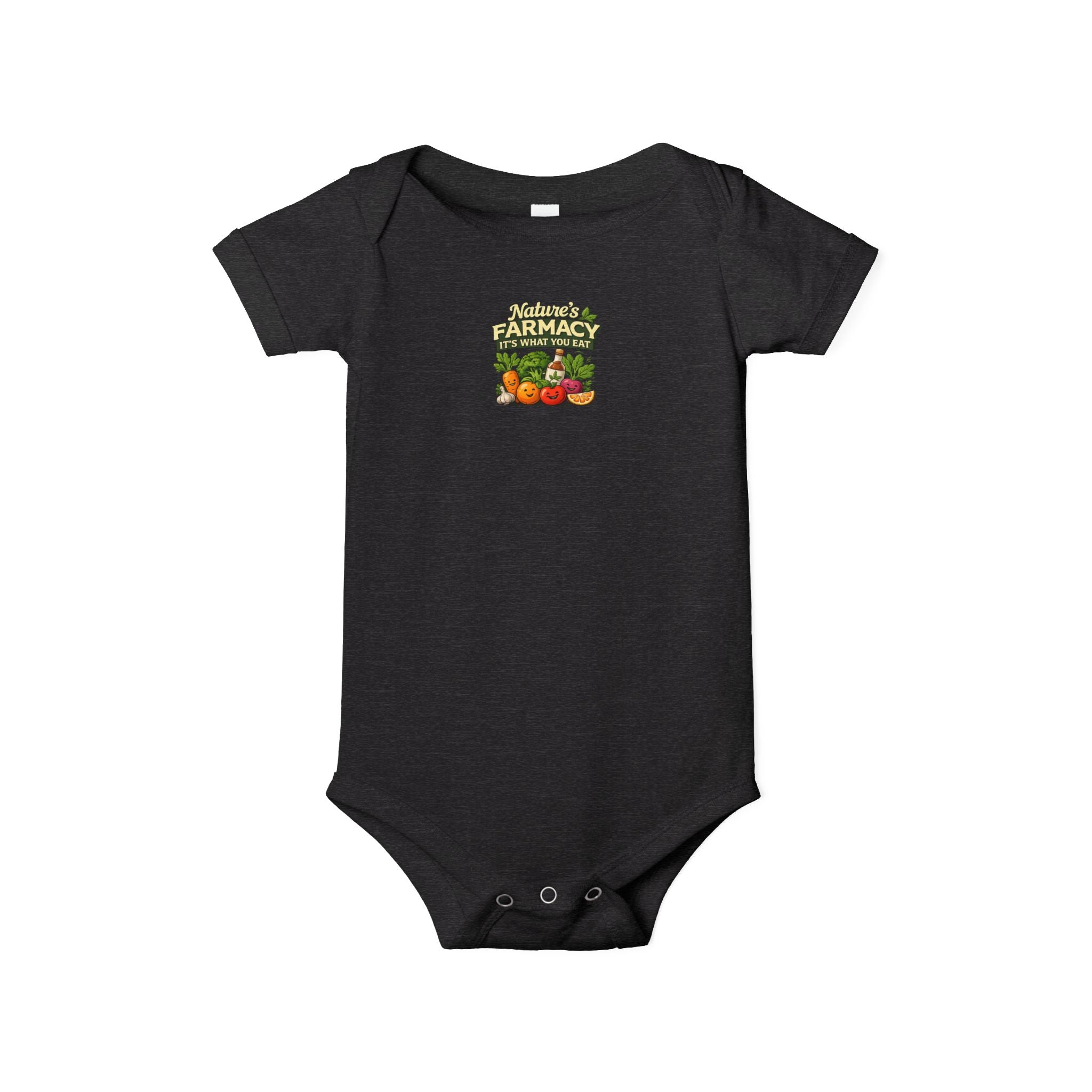 Baby Onesie - ‘Farmacy’ Vintage Farmer Market Veggies Graphic Infant Bodysuit
